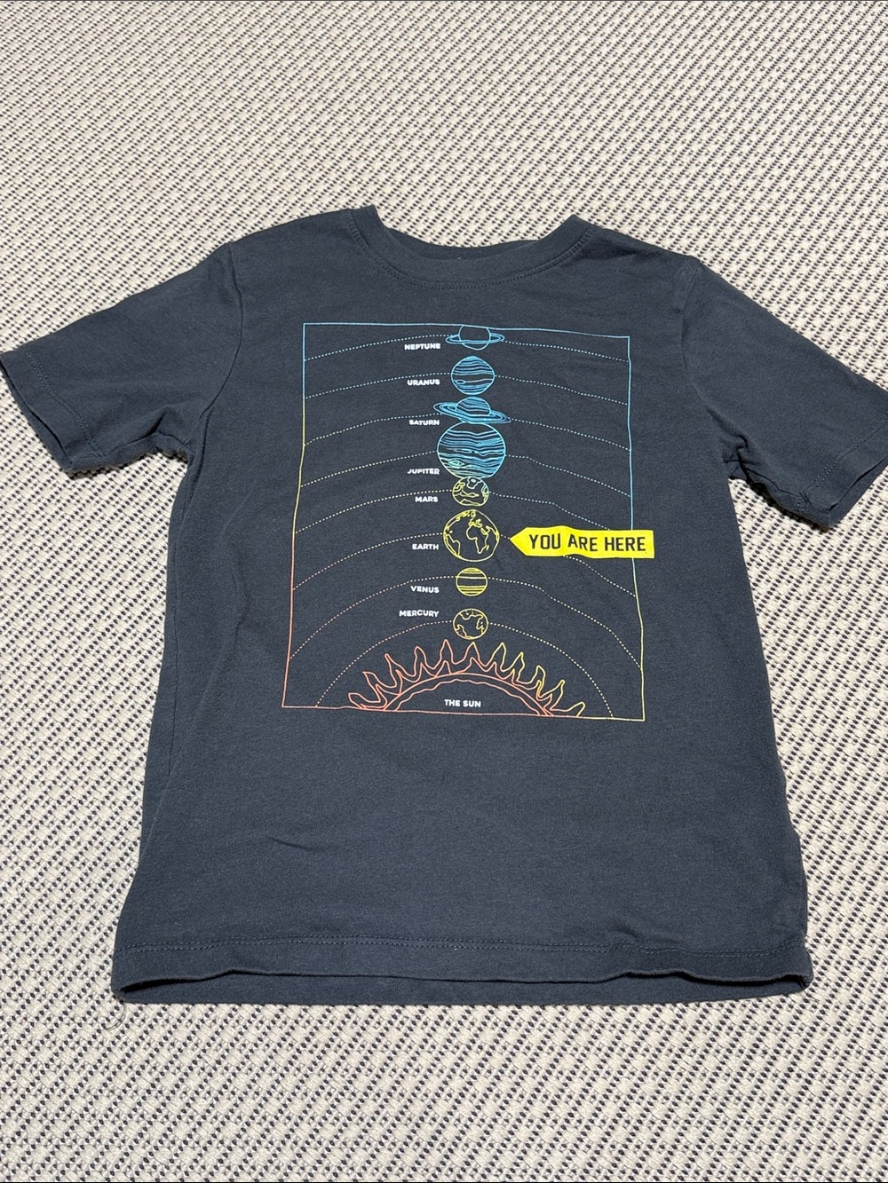 wonder nation Black Tee with Teal Planet Graphic